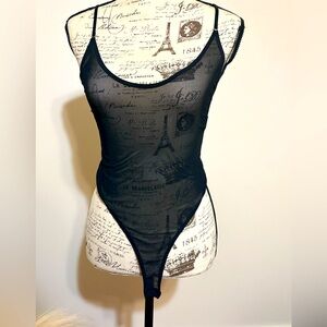 NWT Black Sheer/Tulle Bodysuit by Zara